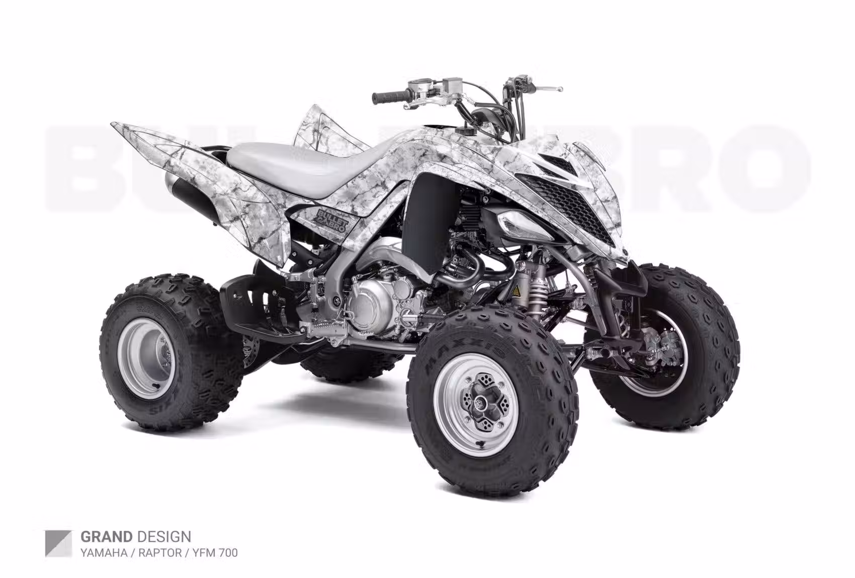 Комплект наклеек Grand - Тёмно-красный на Yamaha Raptor/YFM 700