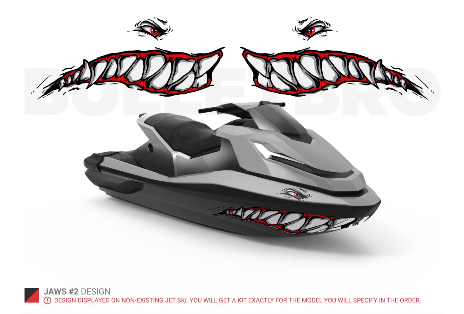 Купить наклейки JAWS #2 на гидроцикл YAMAHA на платформе VX – BULLETBRO