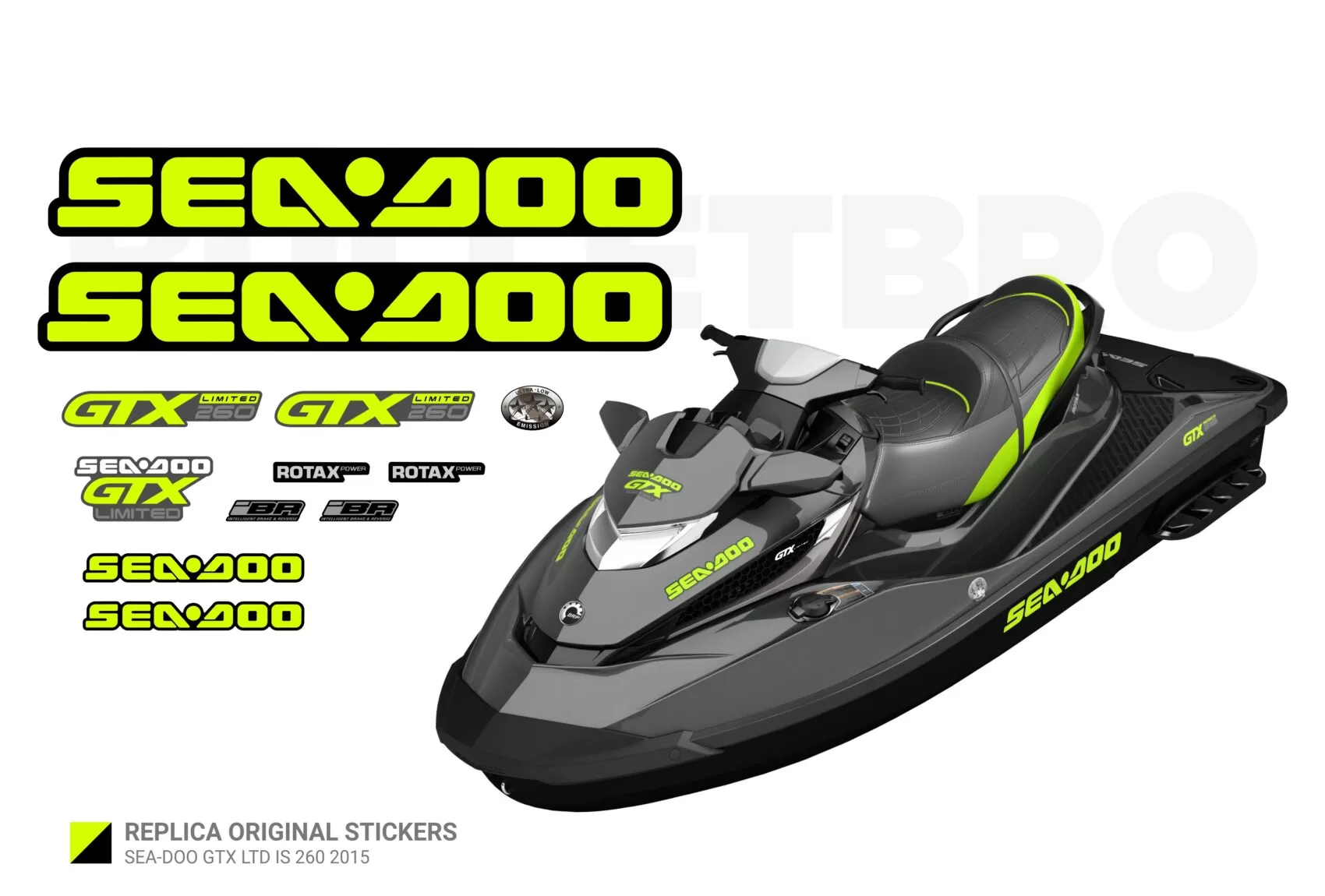 Replica original stickers SEA DOO GTX LTD IS 260 2015
