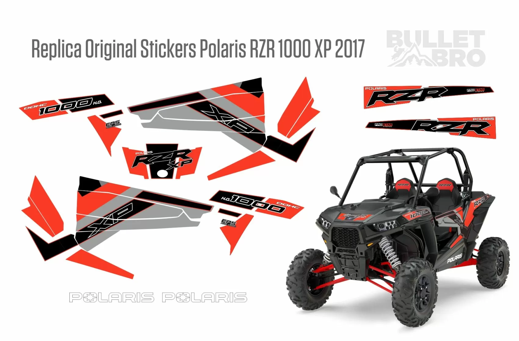 Replica original stickers Polaris RZR 1000 XP 2017