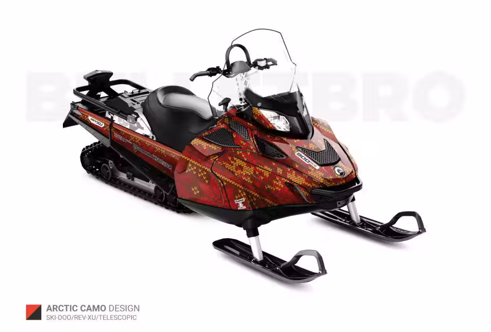 Комплект наклеек Arctic Camo - Красный на Lynx L-XU-TELESCOPIC | SKI-DOO REV-XU-TELESCOPIC