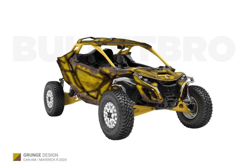 Комплект наклеек GRUNGE - Жёлтый на CAN-AM Maverick R 2024+