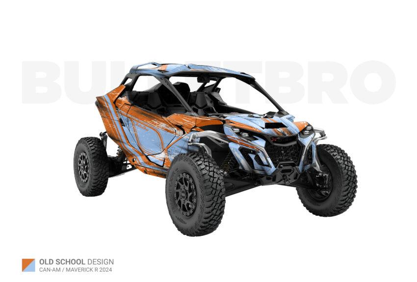 Комплект наклеек OLD SCHOOL - Оранжевый на CAN-AM Maverick R 2024+
