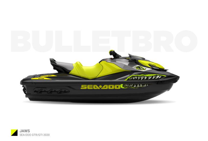 Комплект наклеек JAWS #1 - Салатовый на SEA-DOO GTR/GTI/GTS 2020+ Jaws