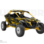 Наклейки на багги  CAN-AM MAVERICK R 2024 в дизайне HEX#3