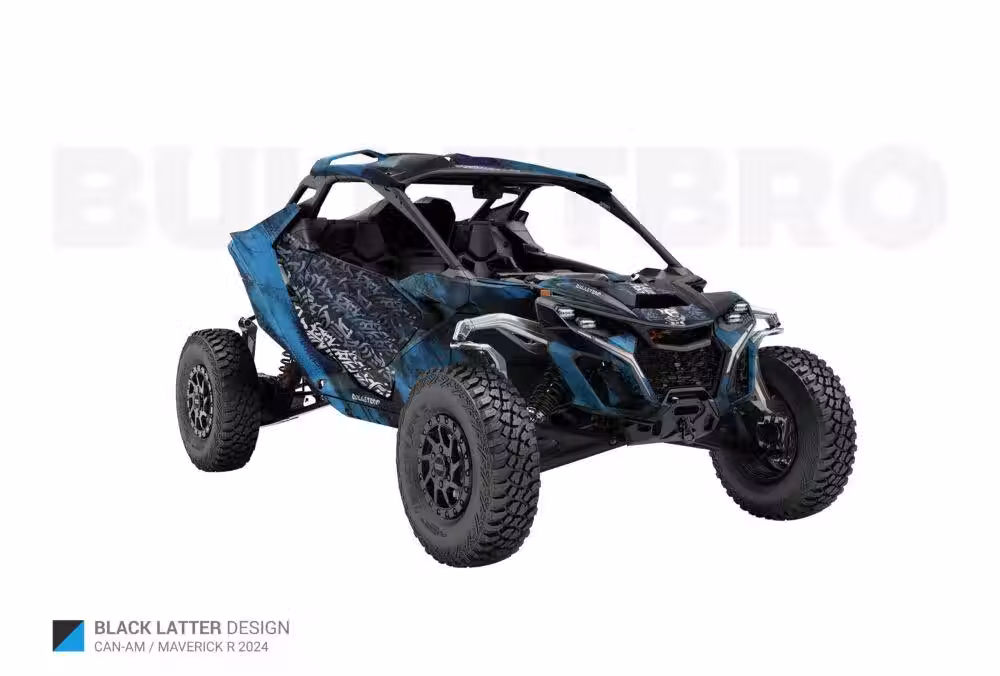 Комплект наклеек BlackLetter - Красный на CAN-AM Maverick R 2024+