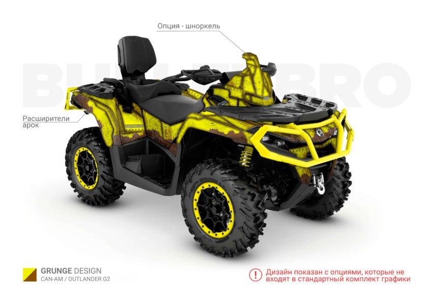 Комплект наклеек GRUNGE - Красный на CAN-AM Outlander G2 XMR