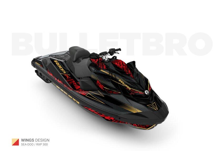 Комплект наклеек Wings - Жёлтый на SEA-DOO RXP-X 2021+