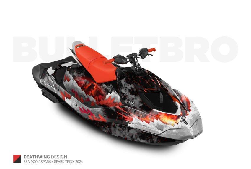 Комплект наклеек DeathWing - Красный на SEA-DOO SPARK 2024+
