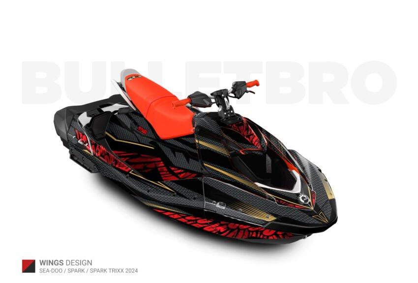 Комплект наклеек Wings - Фиолетовый на SEA-DOO SPARK 2024+