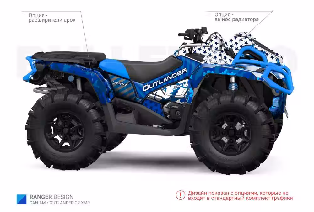 Комплект наклеек Ranger - Красный на CAN-AM Outlander G2 XMR