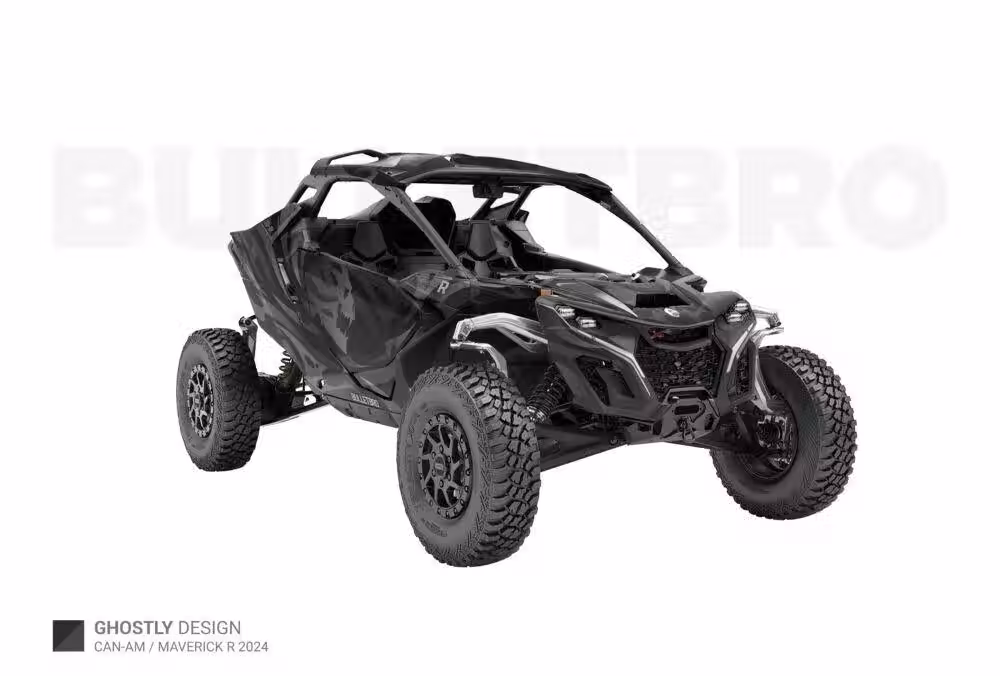 Комплект наклеек GHOSTLY - Красный на CAN-AM Maverick R 2024+