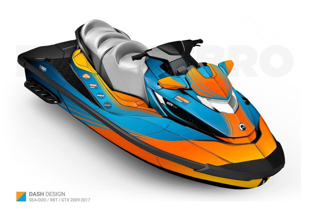 Комплект наклеек DASH - Фиолетовый на SEA-DOO RXT/GTX 2009-2017