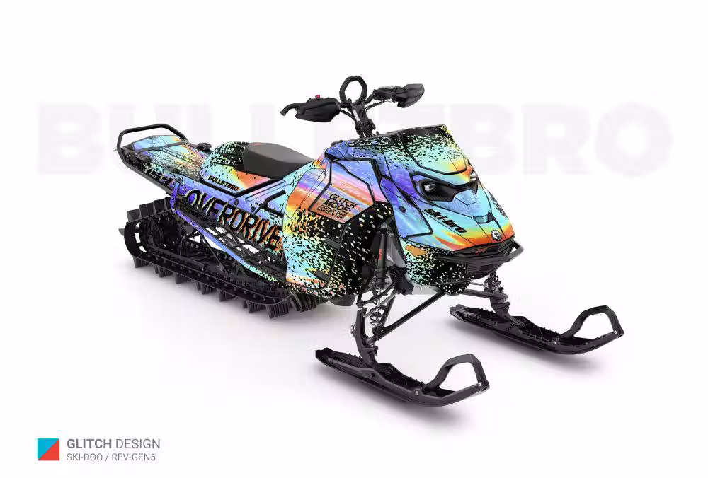 Комплект наклеек GLITCH - Красный на SKI-DOO REV-GEN5