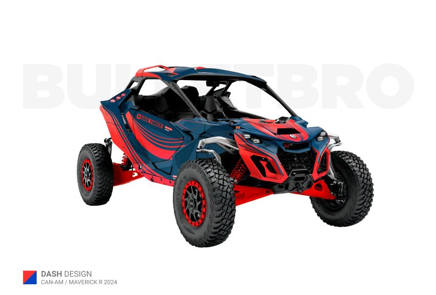 Комплект наклеек DASH - Красный на CAN-AM Maverick R 2024+