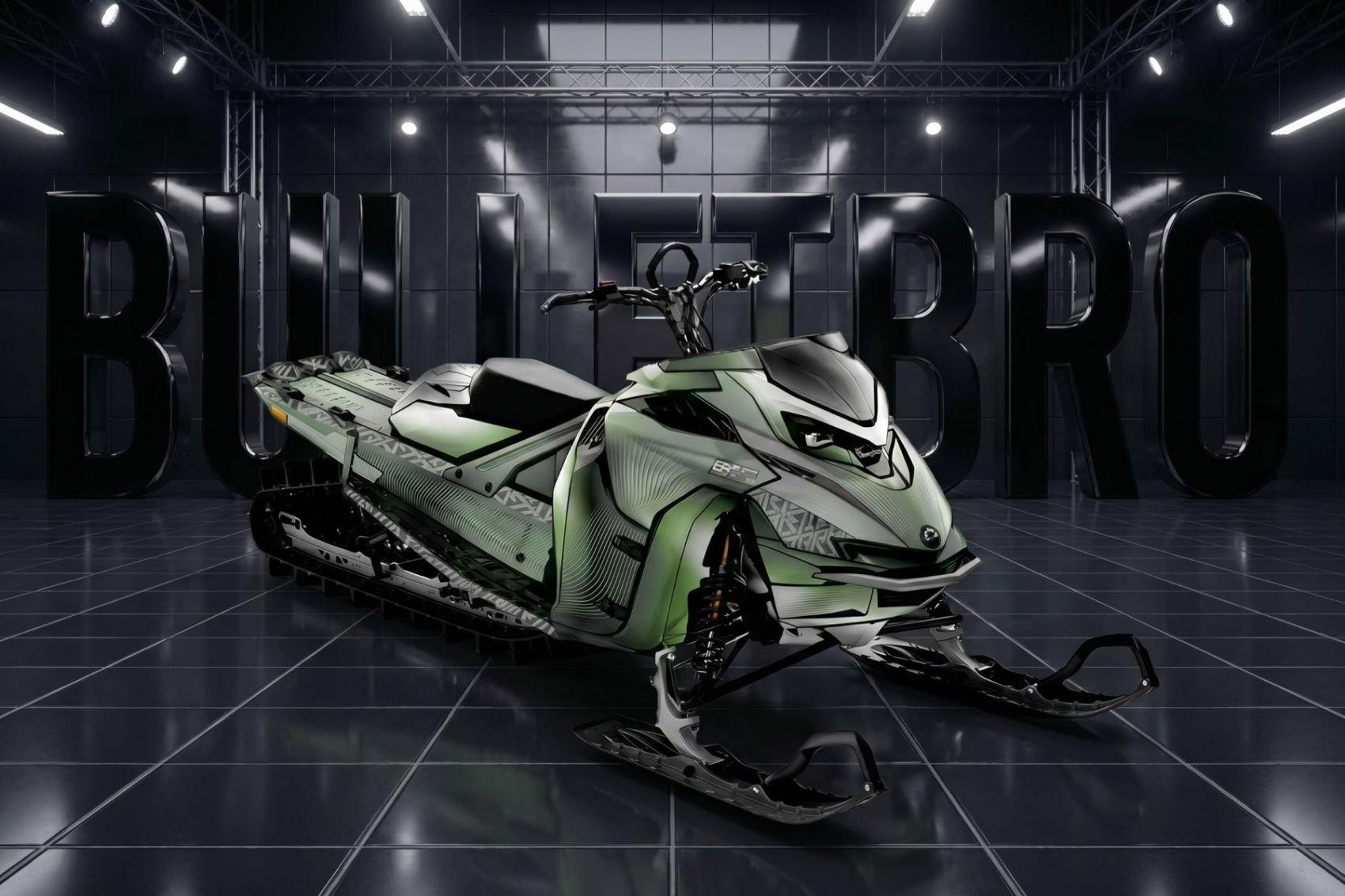 Горный снегоход BRP в ярком комплекте наклеек от Bulletbro