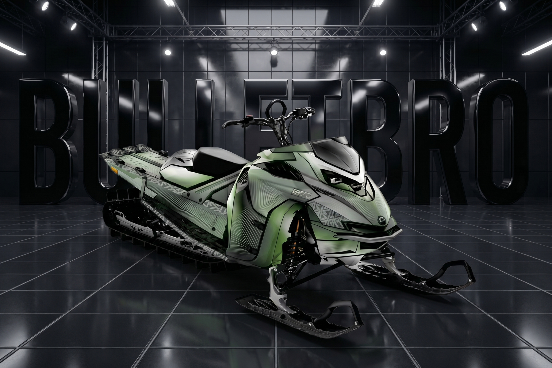 Горный снегоход BRP в ярком комплекте наклеек от Bulletbro