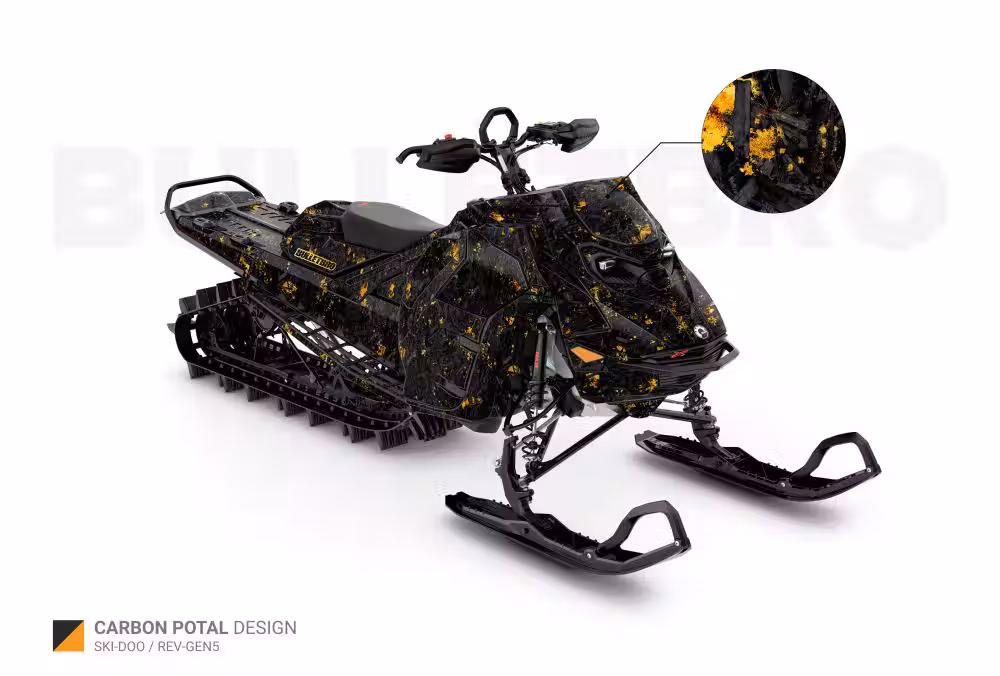 Комплект наклеек CARBON POTAL - Оранжевый на SKI-DOO REV-GEN5
