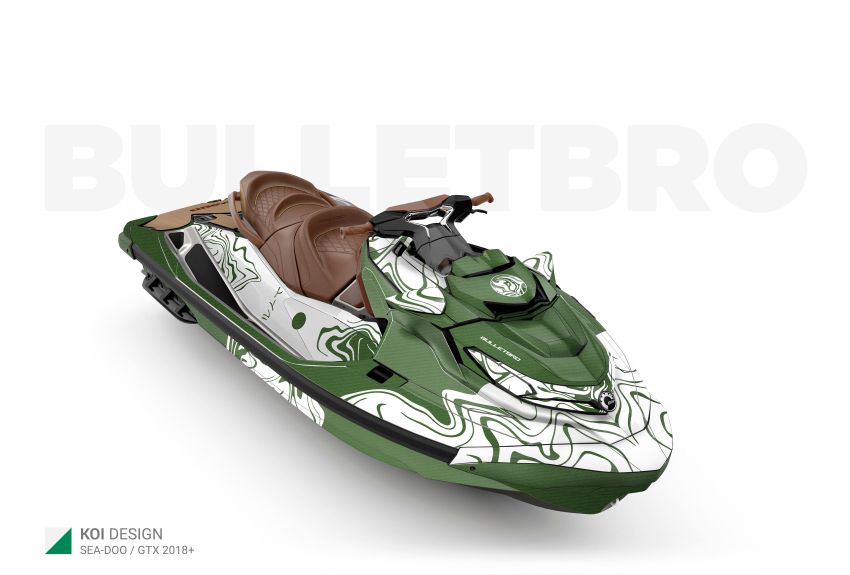 Комплект наклеек KOI - Чёрный на SEA-DOO GTX/FISH | RXT-X/WAKE