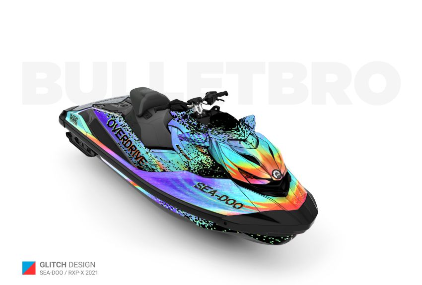Комплект наклеек GLITCH - Серый на SEA-DOO RXP-X 2021+