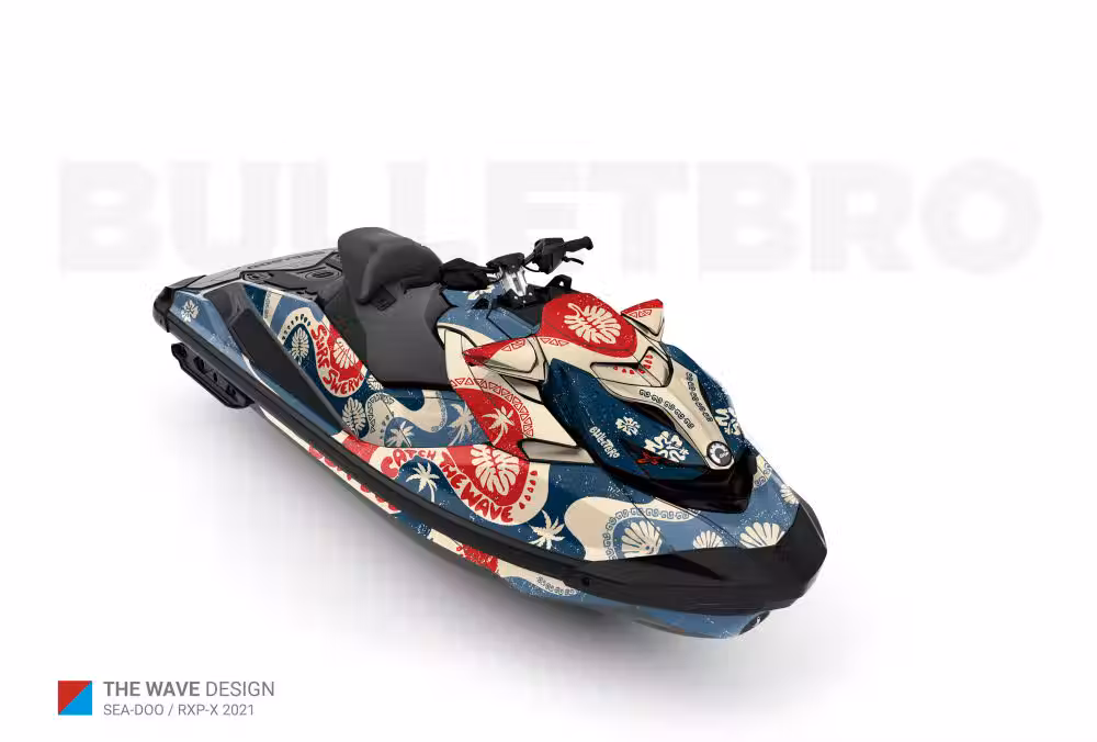 Комплект наклеек THE WAVE - Серый на SEA-DOO RXP-X 2021+