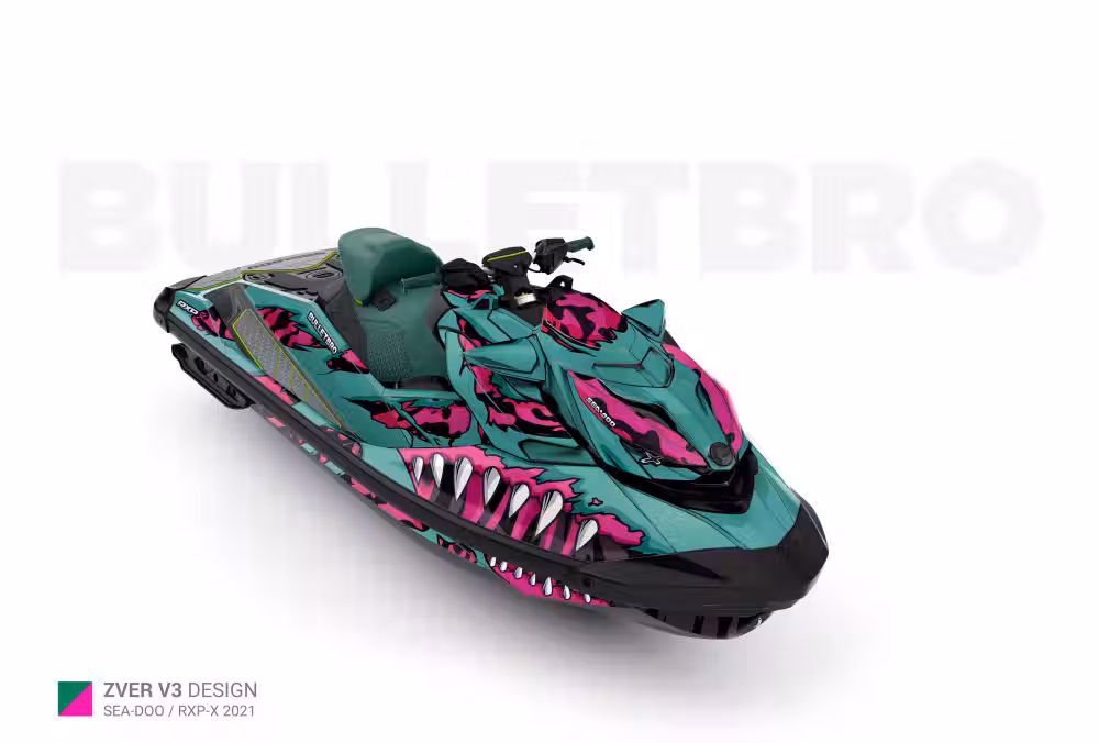 Комплект наклеек ZVER V3 - Серый на SEA-DOO RXP-X 2021+