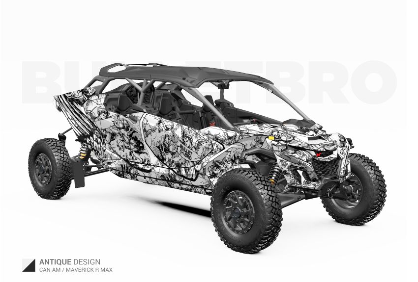 Комплект наклеек Antique - Чёрный на CAN-AM Maverick R MAX