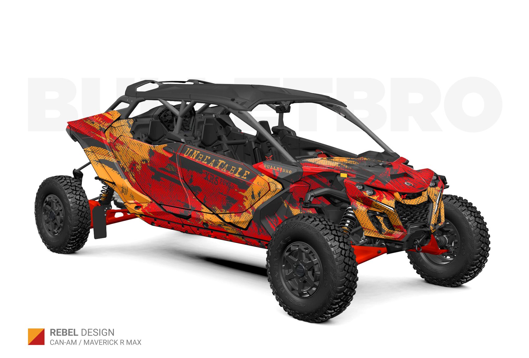 Комплект наклеек REBEL - Серый на CAN-AM Maverick R MAX