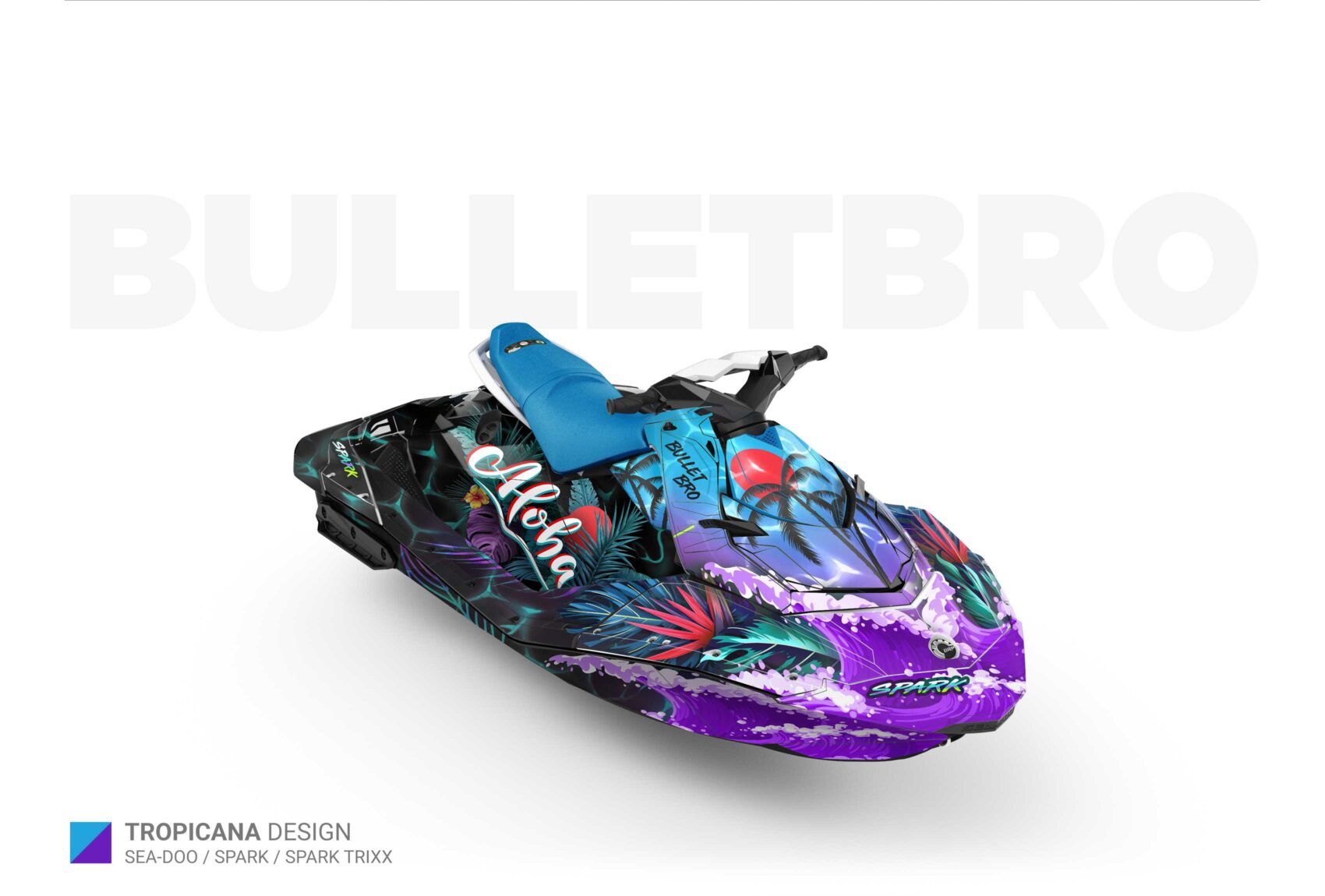 Гидроцикл BRP Sea-Doo RXP в эксклюзивном комплекте графики от Bulletbro на волне